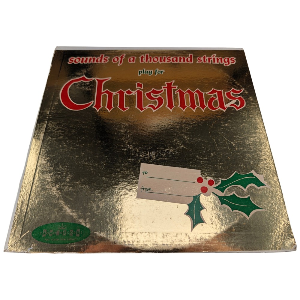 1000 Strings Play for Christmas Crown CST 164 Stereo Red Vinyl LP Gold Foil